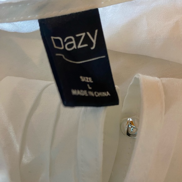 Elegant White Button-Up Women's Top peasant pirate renaissance sz Large women - Picture 5 of 9